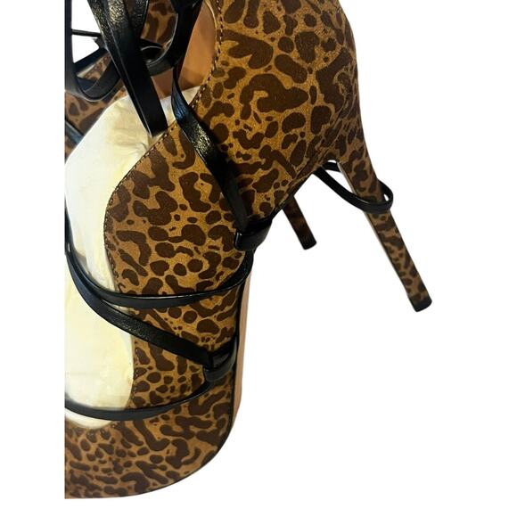 NEW Lita by Ciara Solid Square Toe Strappy Heels •37/ US 6• Pumps Cheetah Wrap - Picture 8 of 16